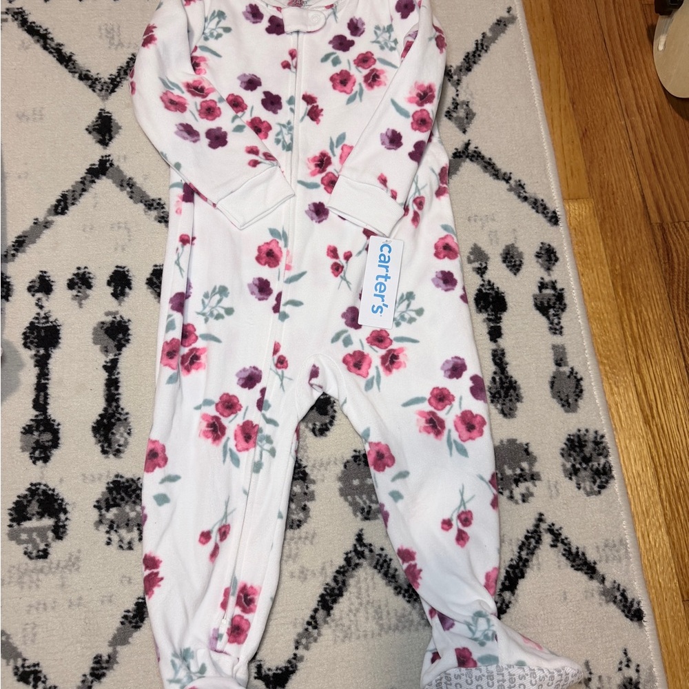 Carter's Fleece Floral Footie pajamas